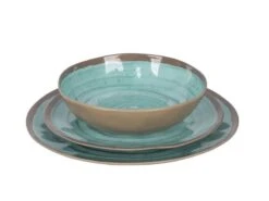 Bo-Camp - Servies - 100% Melamine - 12-delig - Halo - Aqua/Terracotta -Tevelde 136 4 bo camp servies 100 melamine 12 delig halo aqua terracotta 6181392