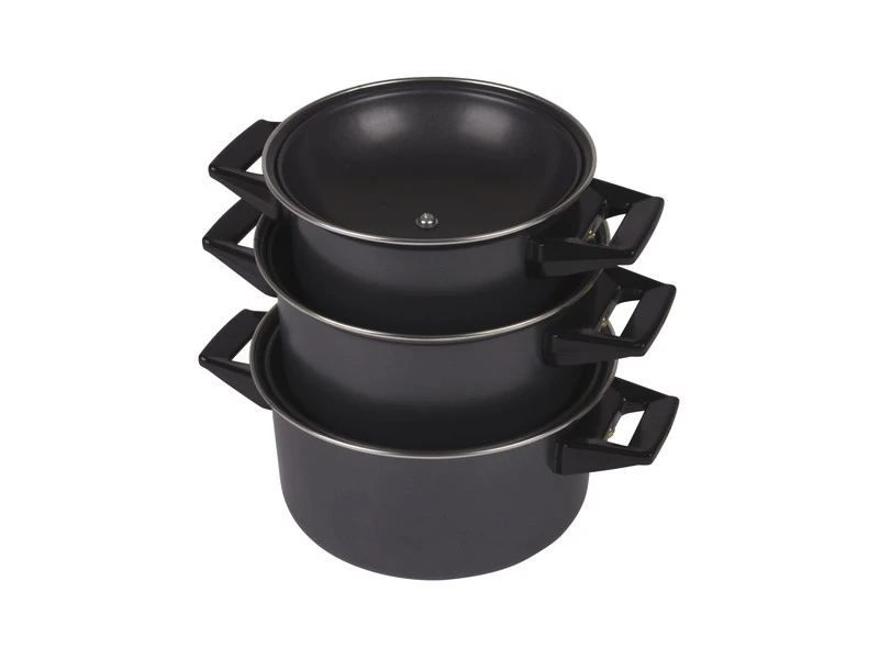 Bo Camp Pannenset Rondo Carbon Staal 3 Bo Camp Pannenset Rondo Carbon Staal - Afbeelding 3