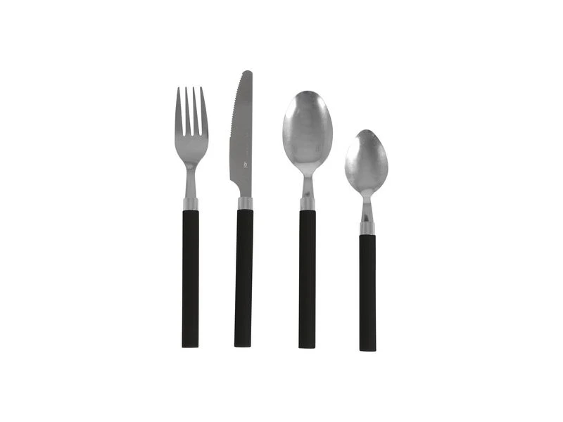 Bo Camp Bestekset 16 Stuks 4 Personen Zwart 1 Bo Camp Bestekset 16 Stuks 4 Personen Zwart
