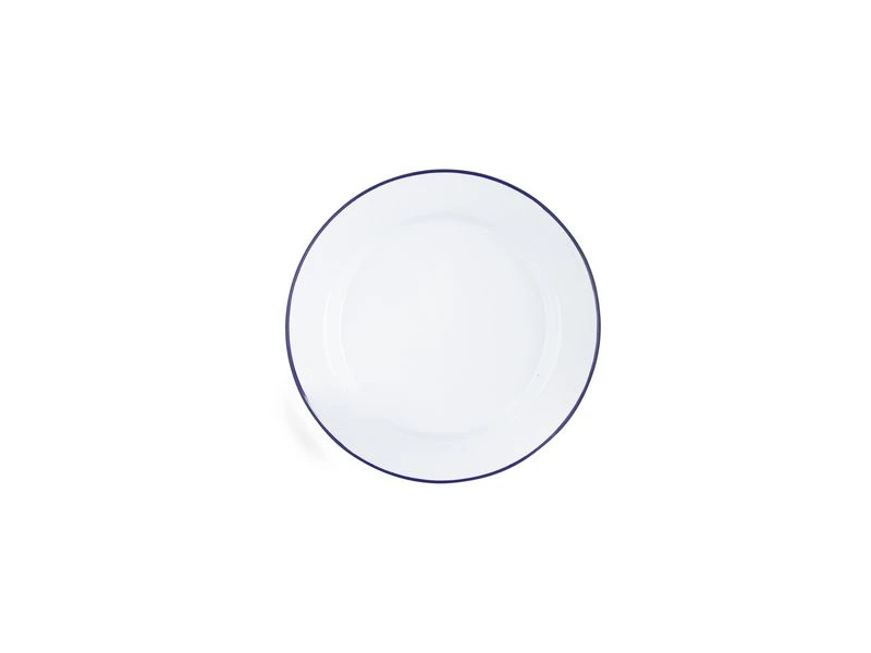 Bo Camp Dinerbord Emaille Wit Blauw 1 Bo Camp Dinerbord Emaille Wit Blauw