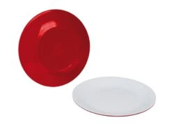 Bo Camp Ontbijtbord 4 Stuks Melamine 2 Tone Rood