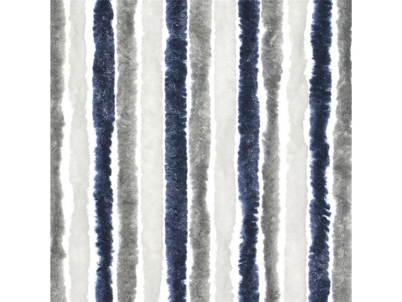 Travellife Chenille Grijs/wit/blauw 56x185cm 1 Travellife Chenille Grijs/wit/blauw 56x185cm
