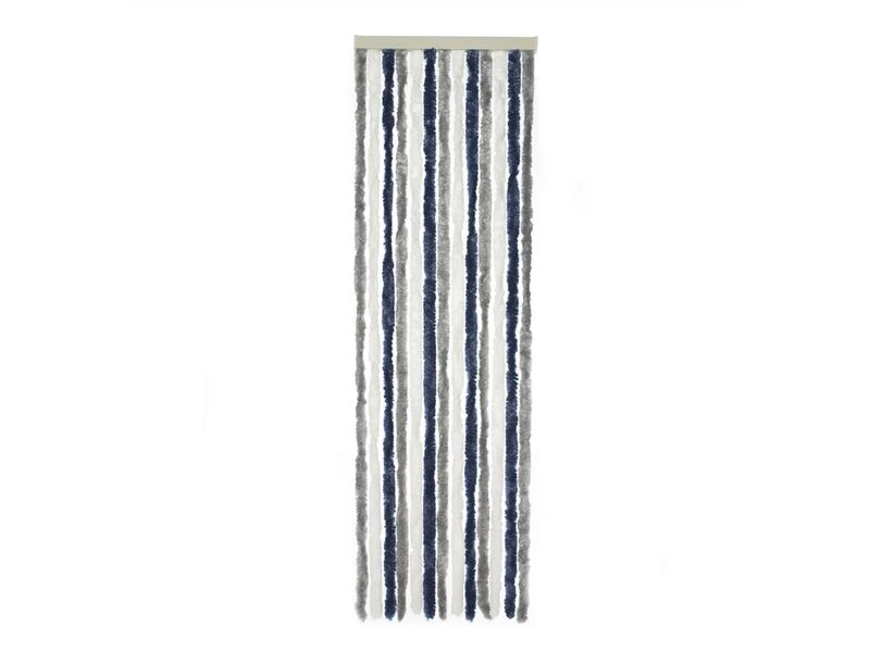 Travellife Chenille Grijs/wit/blauw 56x185cm 2 Travellife Chenille Grijs/wit/blauw 56x185cm - Afbeelding 2