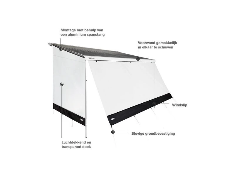 Thule Sun Blocker G2 Voorwand 430 2 Thule Sun Blocker G2 Voorwand 430 - Afbeelding 2