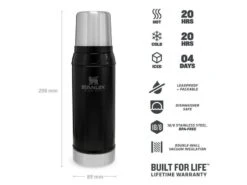 Stanley The Legendary Classic Bottle 0,75 Ltr Matte Black 5 Stanley The Legendary Classic Bottle 0,75 Ltr Matte Black -Tevelde 2 2 stanley the legendary classic bottle 075 ltr matte black specificaties 10 01612 028