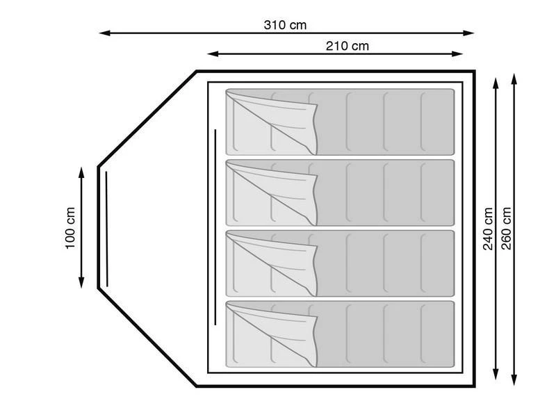Eurotrail Koepeltent Ontario 4 Katoen-polyester 2 Eurotrail Koepeltent Ontario 4 Katoen-polyester - Afbeelding 2
