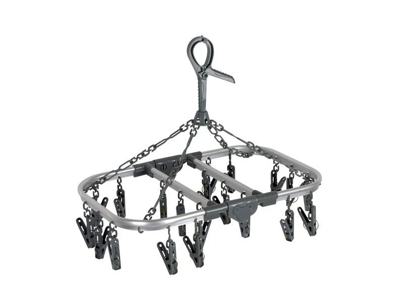 Bo-Camp - Droogcarrousel - Ovaal - 20 Knijpers - Grijs 1 Bo-Camp - Droogcarrousel - Ovaal - 20 Knijpers - Grijs