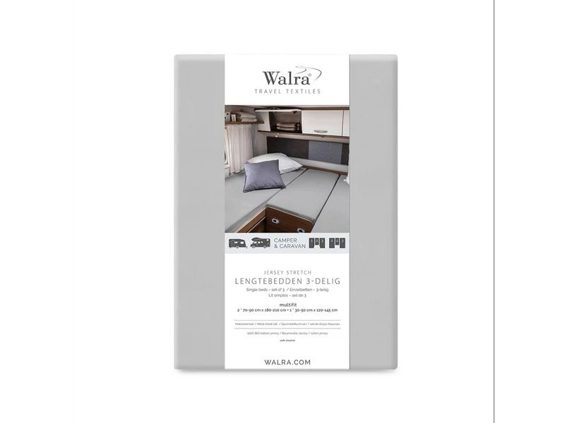 Walra Jersey Hoeslaken Caravan-camper 3-delig Grijs 4 Walra Jersey Hoeslaken Caravan-camper 3-delig Grijs - Afbeelding 4