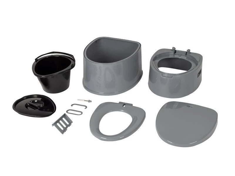 Bo-Camp Draagbaar Toilet Deelbaar Hoge Zit 7 Liter Grijs 9 Bo-Camp Draagbaar Toilet Deelbaar Hoge Zit 7 Liter Grijs - Afbeelding 9