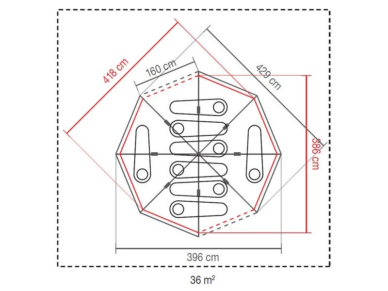 Coleman Familie Tent Octagon Blue-lime 4 Coleman Familie Tent Octagon Blue-lime - Afbeelding 4