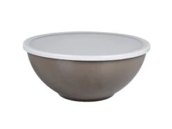 Bo Camp Melamine Kom Met Deksel Taupe 26 Cm.