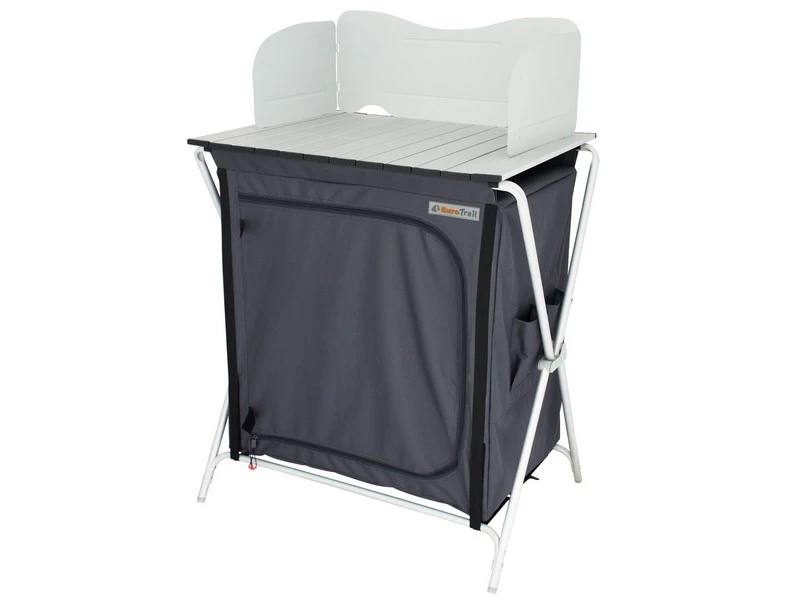 Eurotrail Kookeiland Chur Vouwbaar + Windscherm Grijs-Zwart 2 Eurotrail Kookeiland Chur Vouwbaar + Windscherm Grijs-Zwart - Afbeelding 2