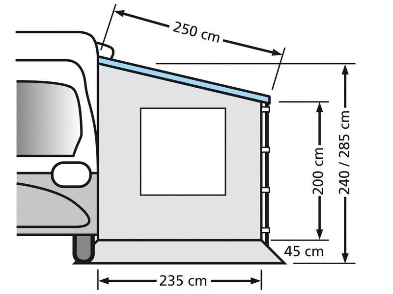 Eurotrail Zijwand Cassetteluifel Met Raam 250 2 Eurotrail Zijwand Cassetteluifel Met Raam 250 - Afbeelding 2