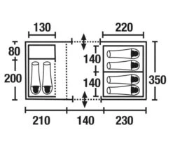 High Peak Porto 6 -Tevelde high peak koepeltent porto 6 plattegrond 12240 2