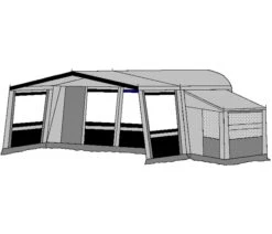 Te Velde Voortent De Vaart Lux 310 Cm. Antraciet -Tevelde te velde voortenten met uitbouw en luifel de vaart lux antraciet1