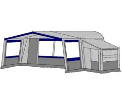 Te Velde Voortent De Vaart Standaard 240 Cm -Tevelde te velde voortenten met uitbouw en luifel de vaart standaard blauw3